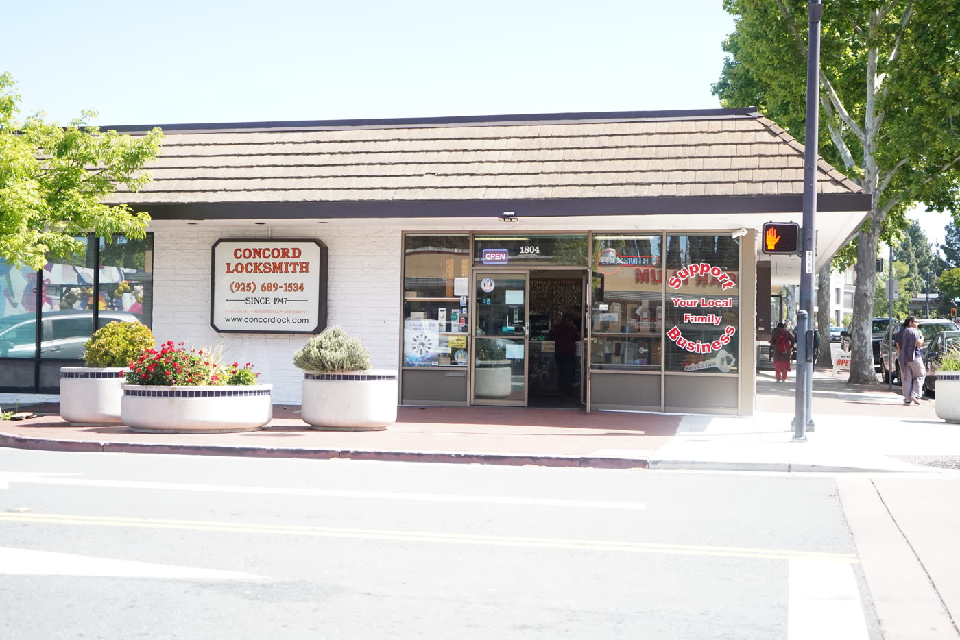Concord Locksmith storefront on Colfax Street, downtown Concord